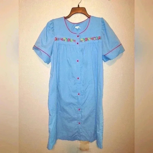 Carole Other - Carole Chambray Short Sleeve Duster Robe